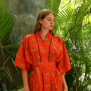 Leopard Print Kimono Robes