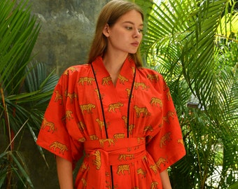 Leopard Print Kimono Robes
