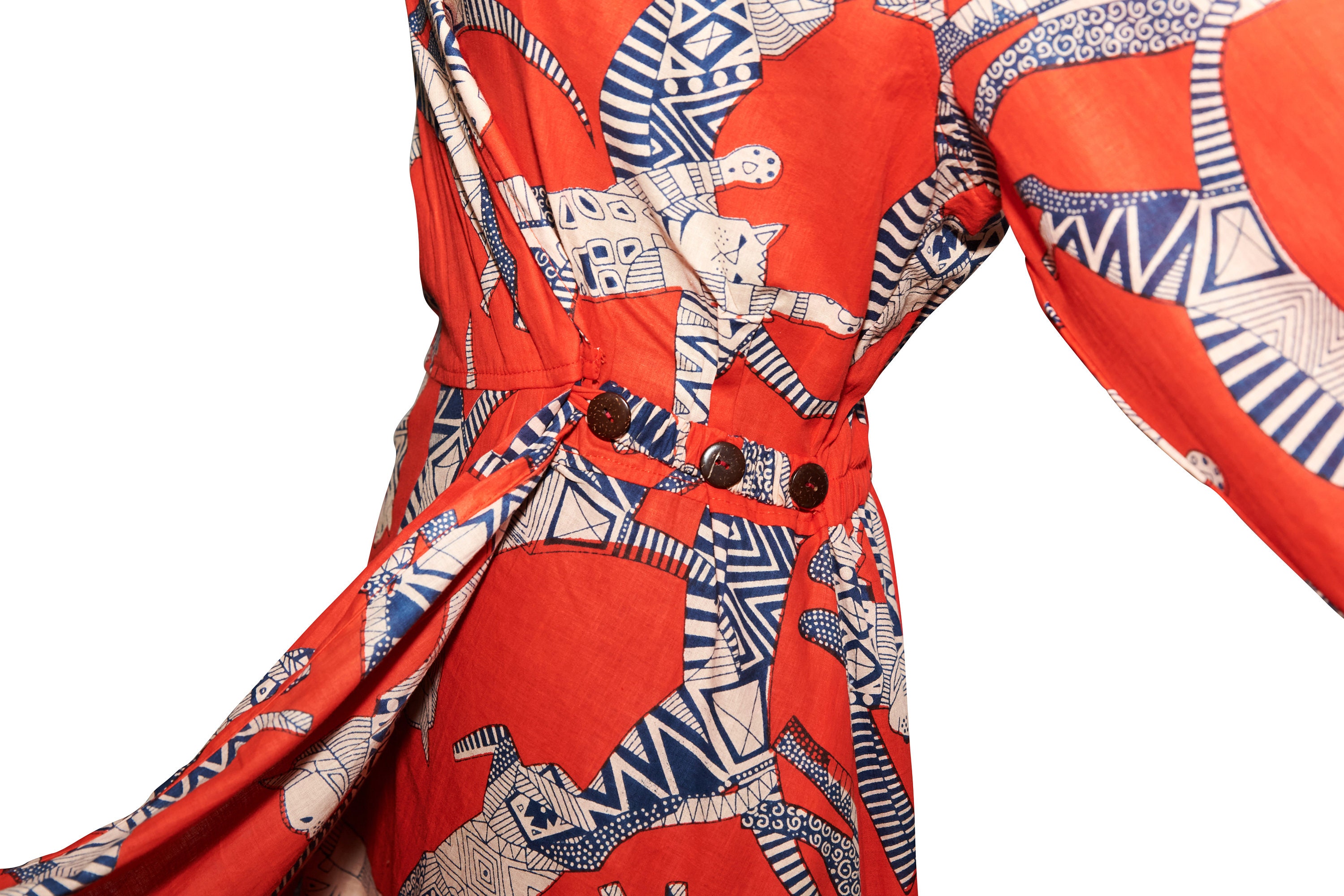 chinese dress ladies Cat Print Midi Dress - Jade by Jane Oversized Pockets