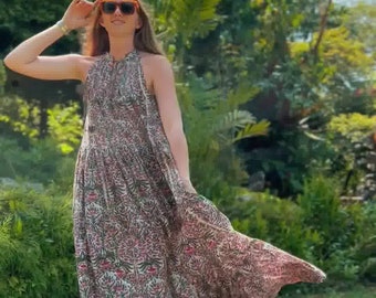 Vestido escalonado de mujer - Vestido floral