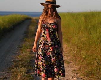 Bird of paradise spaghetti strap dress - Floral Dress - Summer Dress - Vacation Dress - Beach Dress