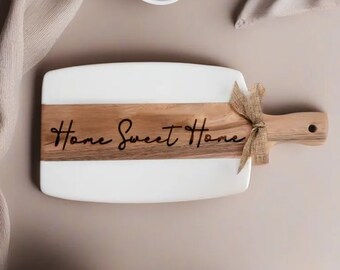 Tabla de cortar Home Sweet Home, tabla de cortar personalizada, regalo de bienvenida grabado, regalo de agente inmobiliario, regalo de bienes raíces, regalo de cliente