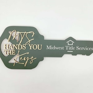 Realtor Hands You the Keys Sign, 3D Key Modern, Closing Photo Prop, Custom Key Sign for Realtors, Realtor Gift, Closing Sign, Sold Sign