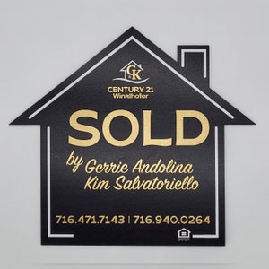 Verkauft Haus geformt Zeichen, Hauszeichen, Abschlussgeschenk Makler, Verkauft Zeichen für Makler, Realtor Closing Sign, Realtor Verkauft Zeichen