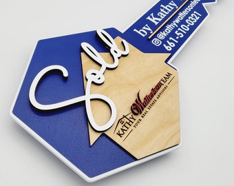 Key Sold Sign, Closing Photo Prop, Modern Key Sign for Realtors, Realtor Gift, Closing Sign, Sold Sign, Custom