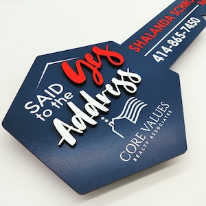 Said Yes to The Address Sign, Key Sold Sign, Closing Photo Prop, 3D Key Sign for Realtors, Realtor Gift, Closing Sign, Key Sign, Custom