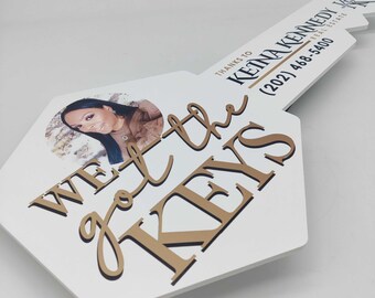 We Got The Keys Sign, Personalized Realtor Marketing Key Sign wit Photo, Realtor Social Media Photo Prop, Customized Sold Sign, Realtor Gift