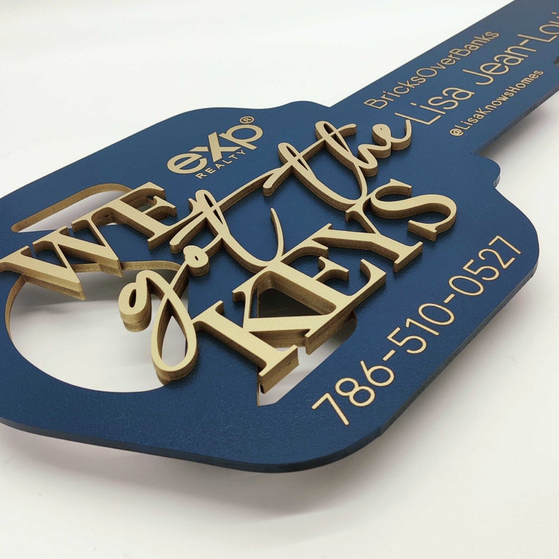 Closing Photo Prop, Modern Key Sign for Realtors, Realtor Gift, Closing Sign, Sold Sign, Custom, We got the keys image 2