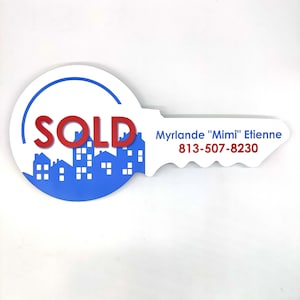 Personalized Realtor Marketing Cutout Key Sign, Realtor Social Media Photo Prop, Customized Sold Sign, Realtor Gift, Realtor Key Sign
