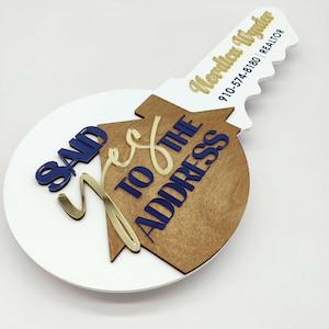 Said Yes to the Address Sign, Gold Mirror Realtor Key Sign, Closing Photo Prop, Acrylic Key Sign, Realtor Gift, Custom Sign, Sign Custom