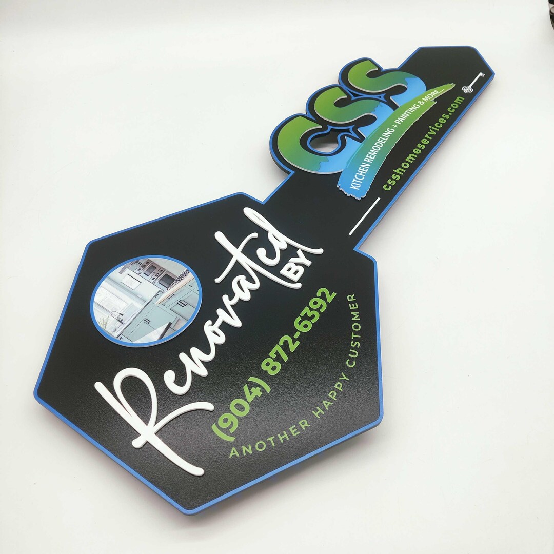 Renovated by Key Sign, Custom Signage With Logo, Photo Prop Accessory ...