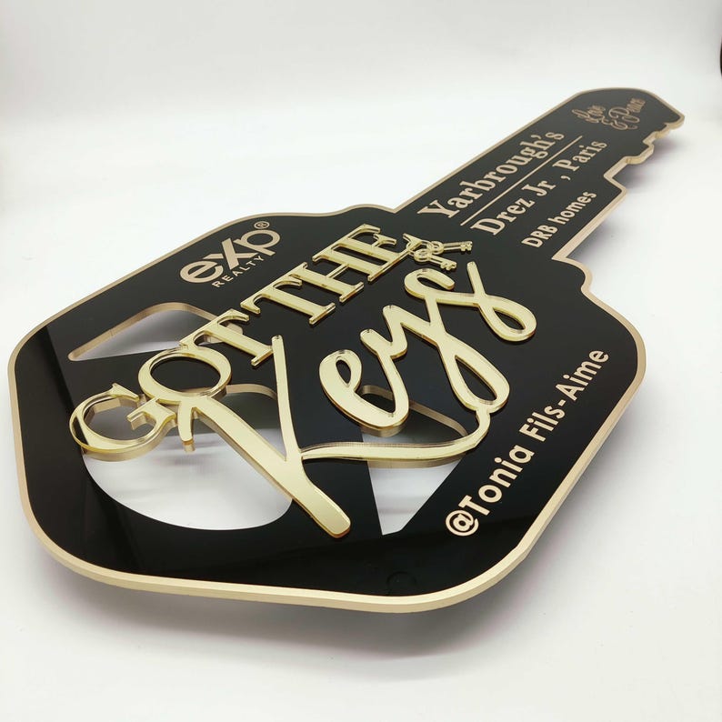 Receiving Keys Lettering Acrylic Key Shaped Sign, Got the Keys Sign, Acrylic Realtor Key Sign ...