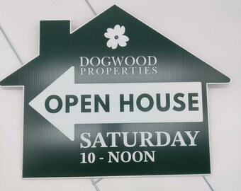 Open House Yard Sign, Directional Sign Open House, Yard Corrugated Plastic Sign, Realtor Bandit Sign, Flute