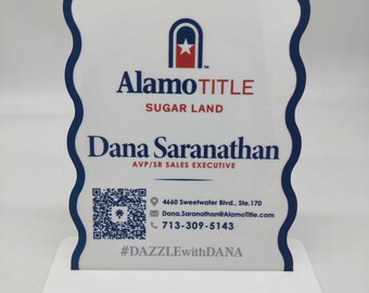 Custom Acrylic Business Sign, Office Desk Nameplate, QR Code Sign, Personalized Realtor Display, Business Gifts, Marketing Materials, Custom