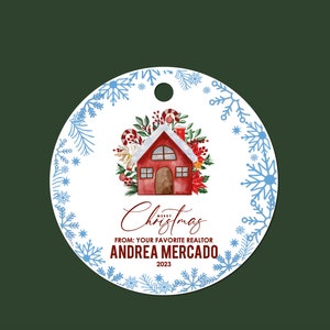 Regalo de cierre de inmobiliaria, adorno navideño personalizado para agente inmobiliario, regalo inmobiliario personalizado, regalo navideño para agente inmobiliario