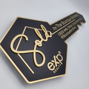 Key Sold Sign, EXP Closing Photo Prop, 3D Key Sign for Realtors, Realtor Gift, Closing Sign, Sold Sign, Custom