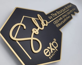 Key Sold Sign, EXP Closing Photo Prop, 3D Key Sign for Realtors, Realtor Gift, Closing Sign, Sold Sign, Custom