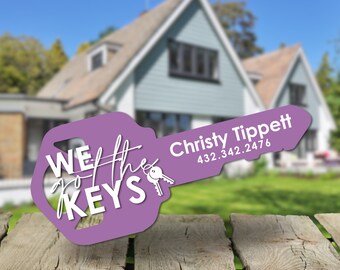 We got the keys, Personalized Realtor Marketing Cutout Key Sign, Customized Sold Sign, Realtor Gift, Realtor Key Sign