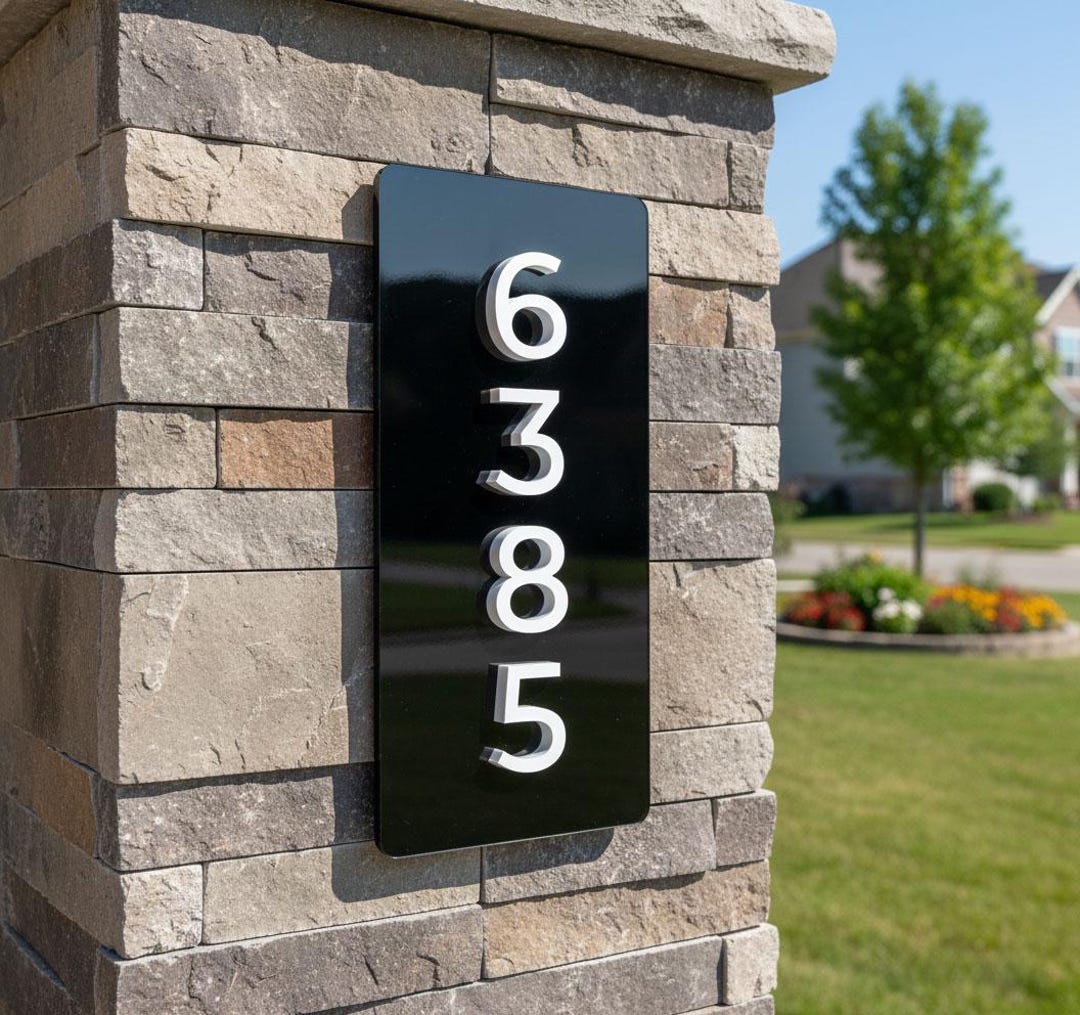 Modern Address Plaque, House Number Address Sign, 3D Custom House ...