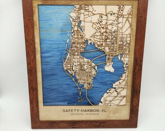 Muurdecoratie stadskaart, 3D-aangepaste kaart Elke stad ter wereld, houten 3D-stadskaart, verjaardagscadeau, decor kunst aan de muur