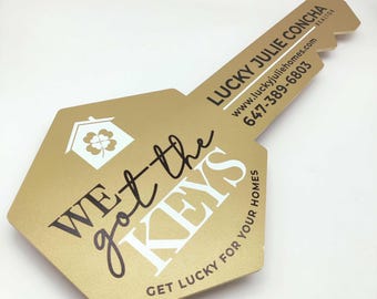 We got the Keys Real Estate Sold Sign, Realtor Key Sign, Real Estate Marketing, Custom Realtor Key Sign, Gift for Realtors, Sold Key