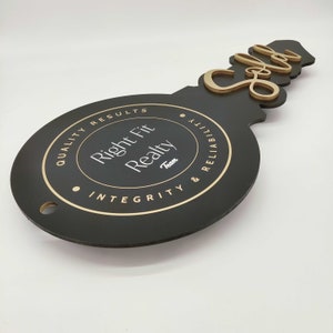 Sold Sign, Key Sold Sign, Logo Closing Photo Prop, Modern Key Sign for Realtors, 3D Realtor Gift, Closing Sign, Sold Sign, Custom