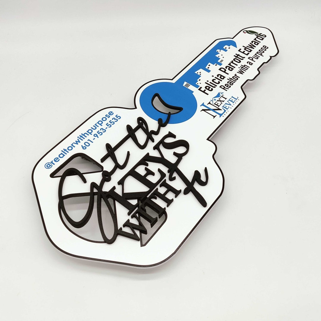 Got the Keys With, 3D Modern Key Sign for Realtors, A Unique Photo Prop ...