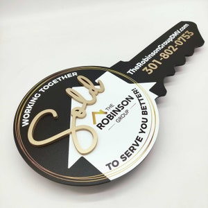 DOUBLE SIDED Realtor Key Sign, 3D Realtor Sold Sign, Realtor Closed Sign, Closing Prop for Realtor, Realtor Gift, Closed by Sign