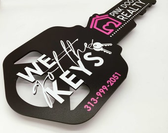 We got the keys sign, Personalized Realtor Marketing Key Sign, Custom Shape Sign, Customized Sold Sign, Realtor Gift, Realtor Key Sign