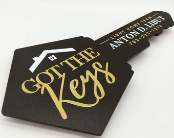 Got the Keys Sign, Personalized Realtor Marketing Key Sign, Realtor Social Media Photo Prop, Customized Sold Sign, Realtor Gift
