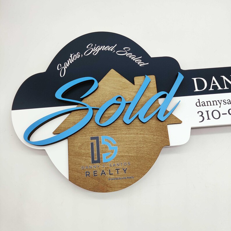 Sold Sign, 3D Key Sold Sign, Closing Photo Prop, Modern Key Sign for ...