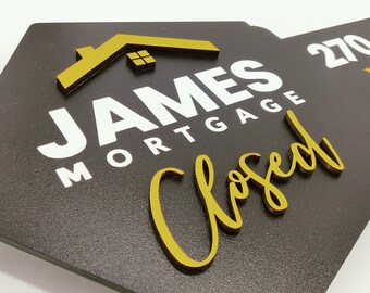 Personalized Realtor Closed Key Sign, 3D Photo Prop