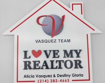 Personalized House Shaped Realtor Sold Sign, Closing Gift