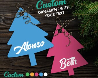 Aangepast kerstboomornament, gepersonaliseerd kerstornament, naamornament