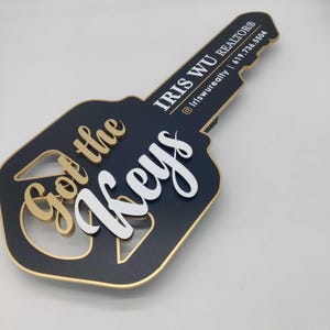 Got the keys Sign, Closing Photo Prop, Gold Modern Key Sign for Realtors, Realtor 3D Gift, Closing Sign, Sold Sign, Custom 3D Gift