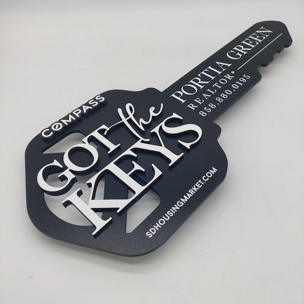 Got the Keys sign, Modern Key Sign for Realtor, Realtor Gift, Closing Sign, Sold Sign, Custom 3D Sign, Compass Key Sign, Custom
