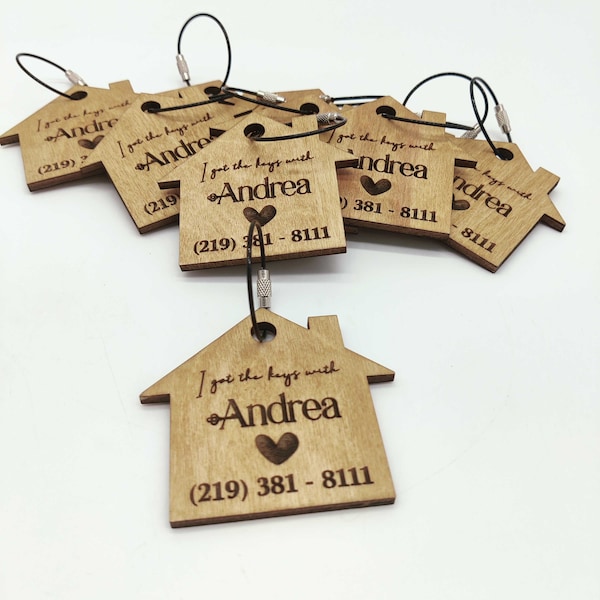 Custom Keychain with Logo, Real Estate Keychain, Realtor Closing Gift, Housewarming Gift, Realtor Gift, Keychain, Bulk Item