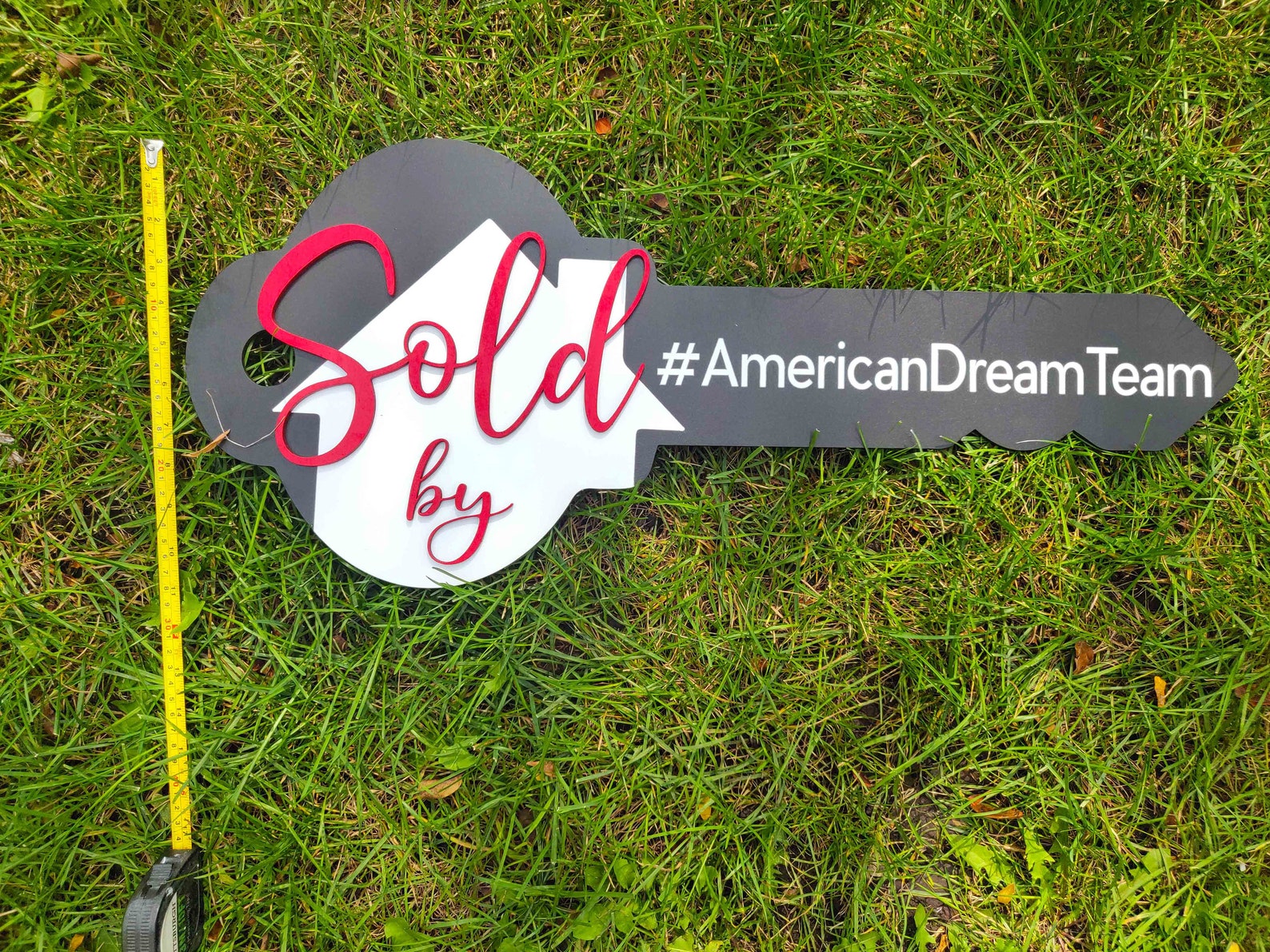 Oversized Realtor Sold Key Wood Key Sign Sold Real Estate | Etsy