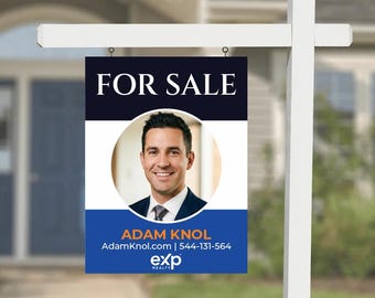 Realtor Yard Sign - For Sale, EXP Real Estate Aluminum Signage, Custom Signage