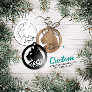 Personalized Cat Ornament, Gift for Cat Lover, Custom Christmas Ornament, Cat Lover Gifts, Gift for Pet, Cat Name Ornament