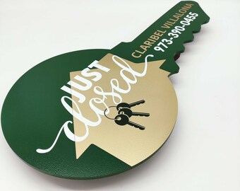 Sold Sign, Personalized Realtor Marketing Key Sign, Realtor Social Media Photo Prop, Customized Sold Sign, Realtor Gift, Realtor Key Sign
