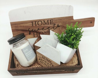 Cesta de regalo, regalo para el nuevo hogar, cesta de regalo para el hogar, cesta de regalo para el nuevo propietario de la casa, caja de regalo para el nuevo hogar, juego de regalos para el nuevo hogar, cesta de regalo personalizada