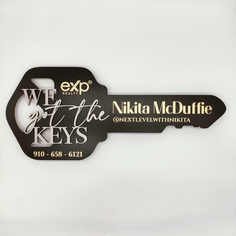 Receiving Keys Lettering We Got the Keys Sign, 3D Modern Key Sign for Realtors, Realtor Gift ...