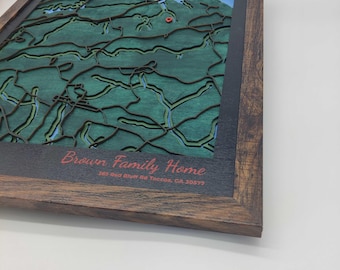CUSTOM Laser Cut Map of Any City in the World, City Map Engraved, 3D Wood Map of the City, Personalized Wood Wall Art, Wooden Style Map