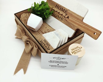Cesta de regalo, regalo para el nuevo hogar, cesta de regalo para el hogar, cesta de regalo para el nuevo propietario de la casa, caja de regalo para el nuevo hogar, juego de regalos para el nuevo hogar, cesta de regalo personalizada