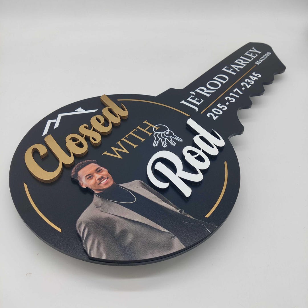 Black Key Sign, 3D Realtor Closing Photo Prop, Custom Signage for ...