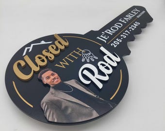 Black Key Sign, 3D Realtor Closing Photo Prop, Custom Signage for Realtors