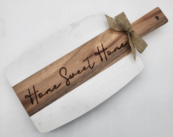 Tabla de cortar Home Sweet Home, tabla de cortar personalizada, regalo de bienvenida grabado, regalo de agente inmobiliario, regalo de bienes raíces, regalo de cliente