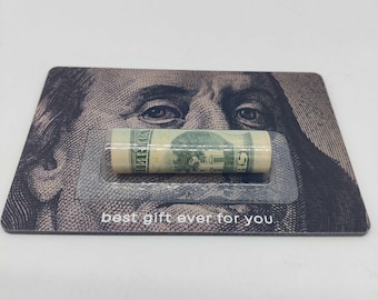 Custom DIY Money Gift Holder - The face of Benjamin Franklin
