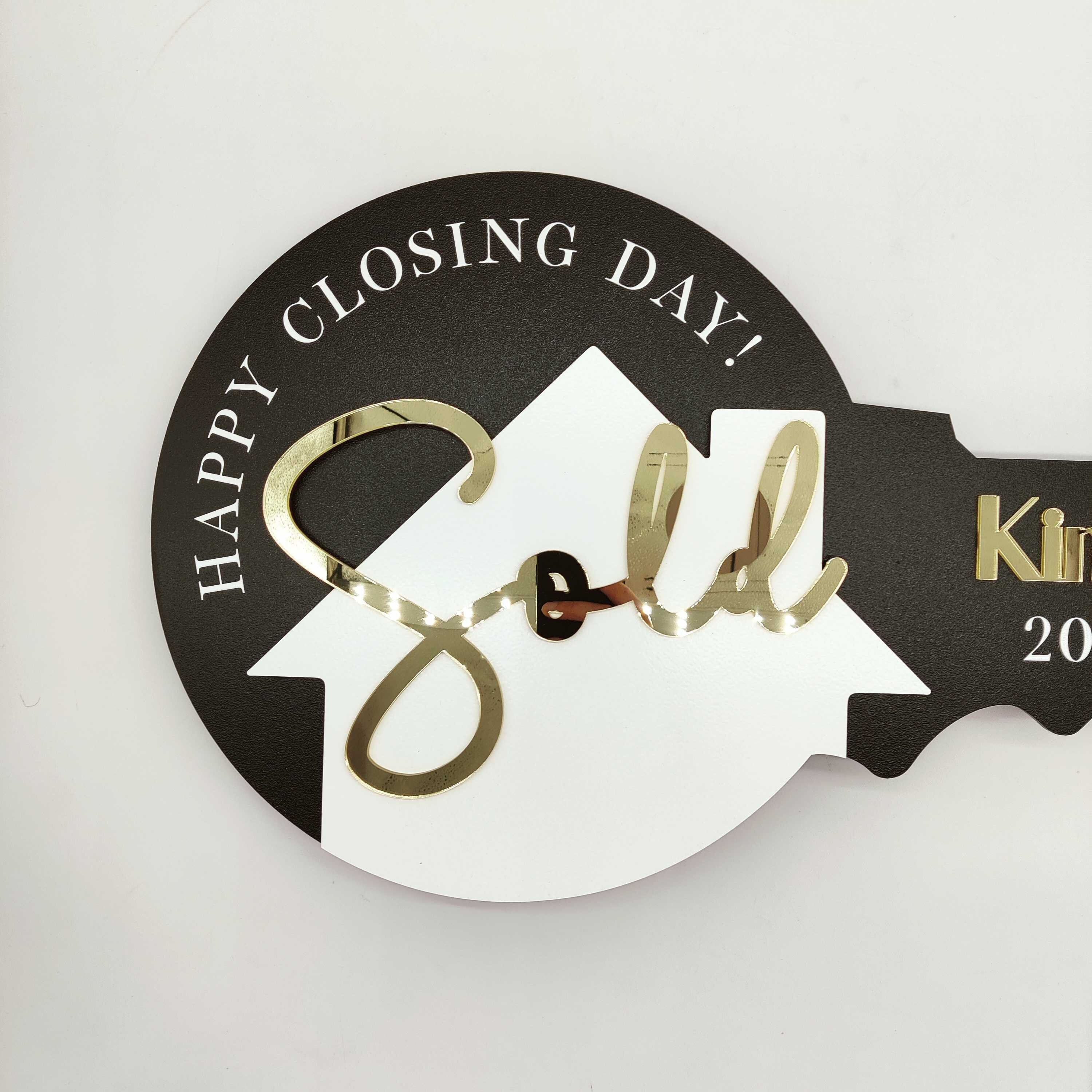Realtor Closing Key Sold by Key Sign, Gold Mirror Realtor Closing Custom, Sold Real Estate ...